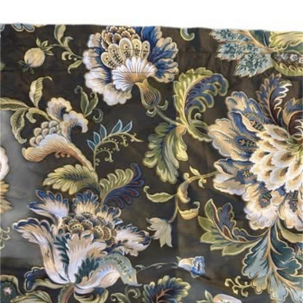 Green Floral Curtain Valance